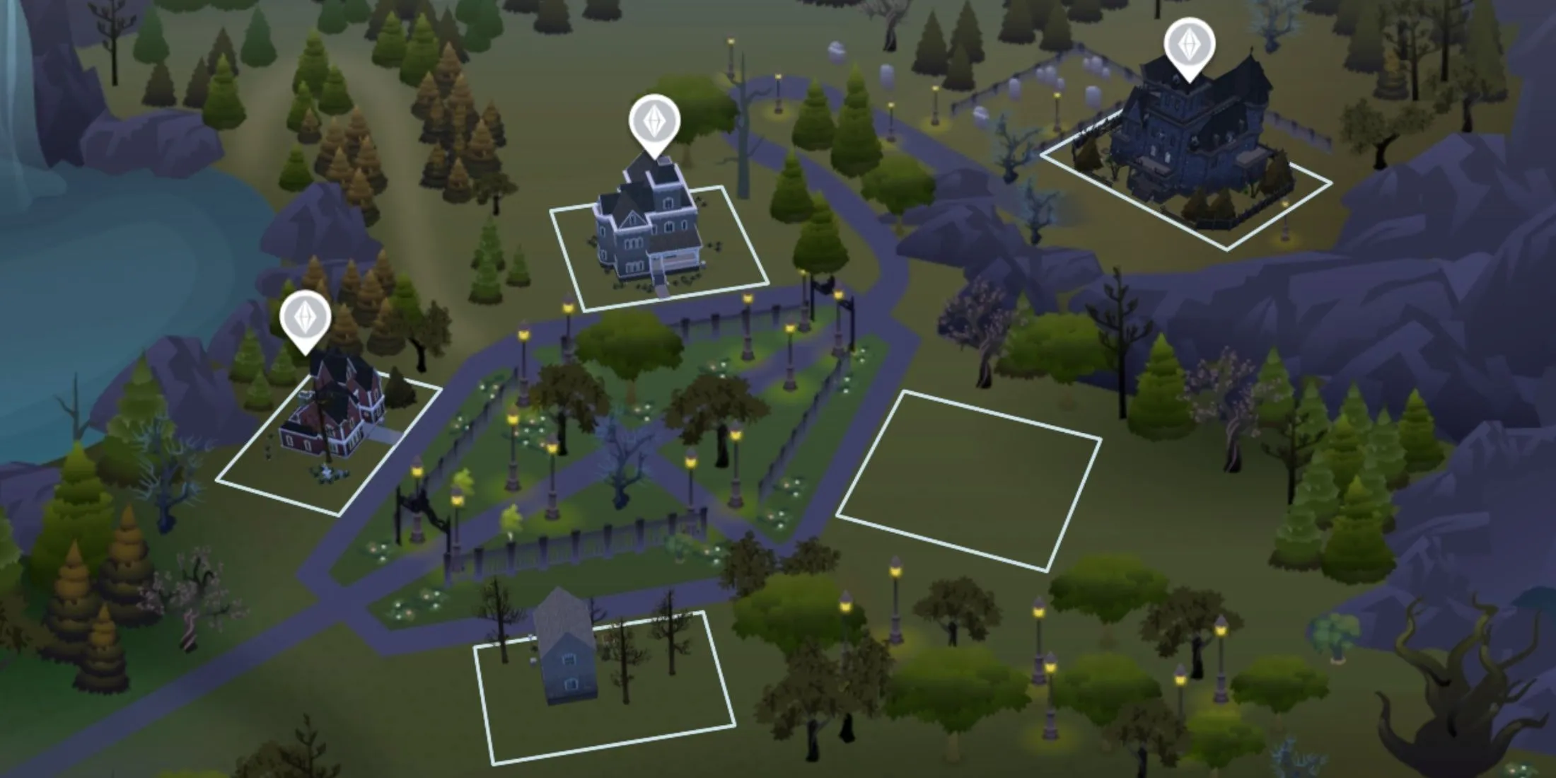 Khung cảnh u ám của Forgotten Hollow, thế giới dành cho ma cà rồng Sims 4
