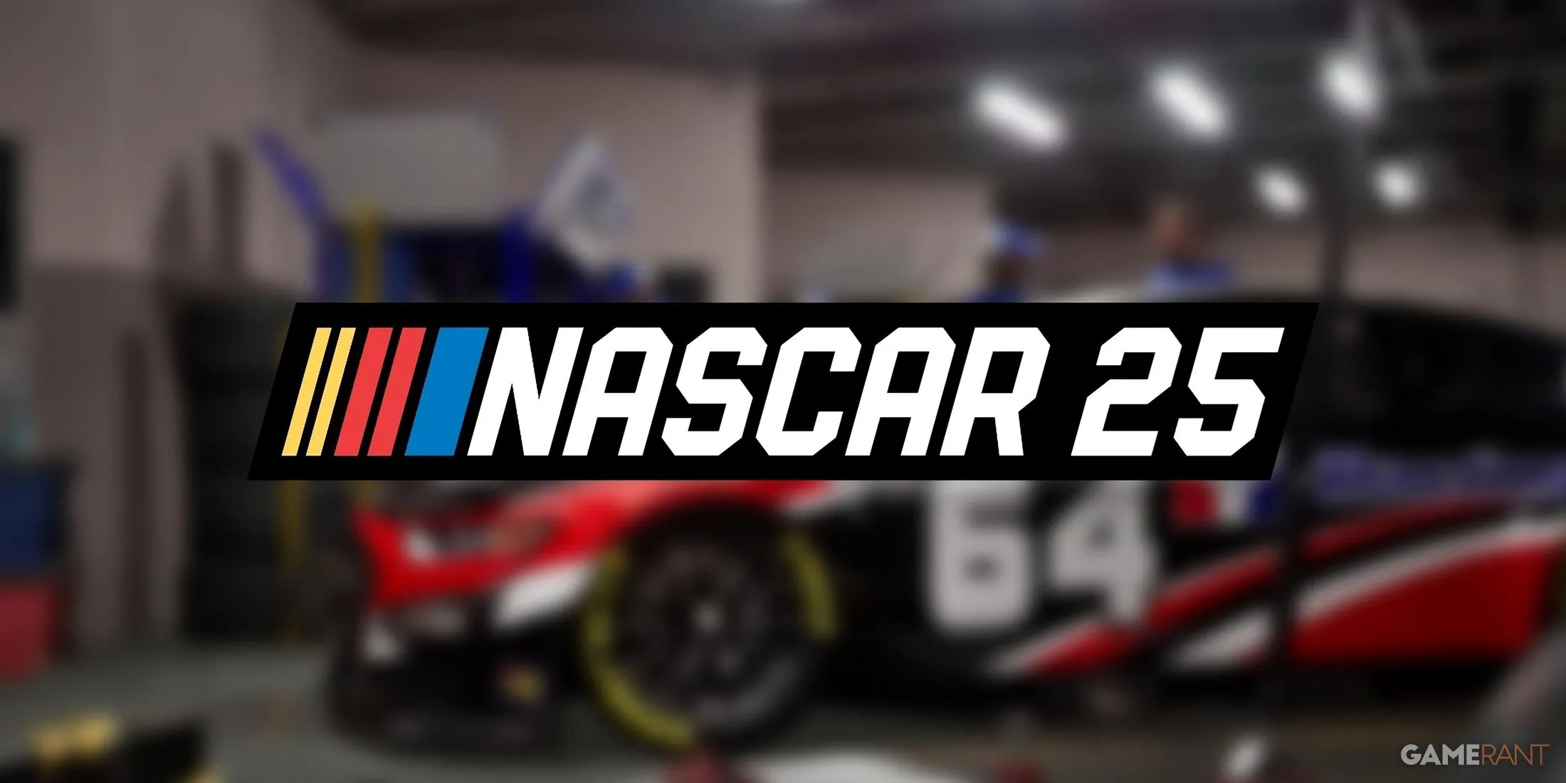 Logo game NASCAR 25 với tông màu đen và đỏ, tượng trưng cho tốc độ và chế độ Career sắp ra mắt.
