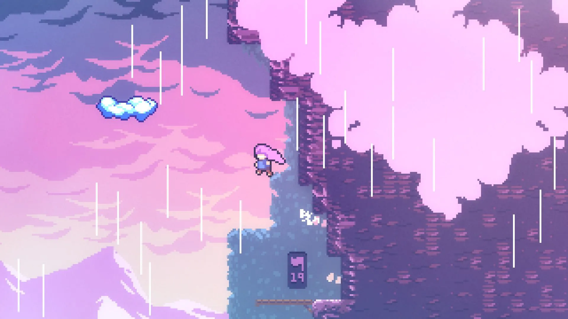 Madeline trong cảnh mơ ảo với Badeline trong game Celeste