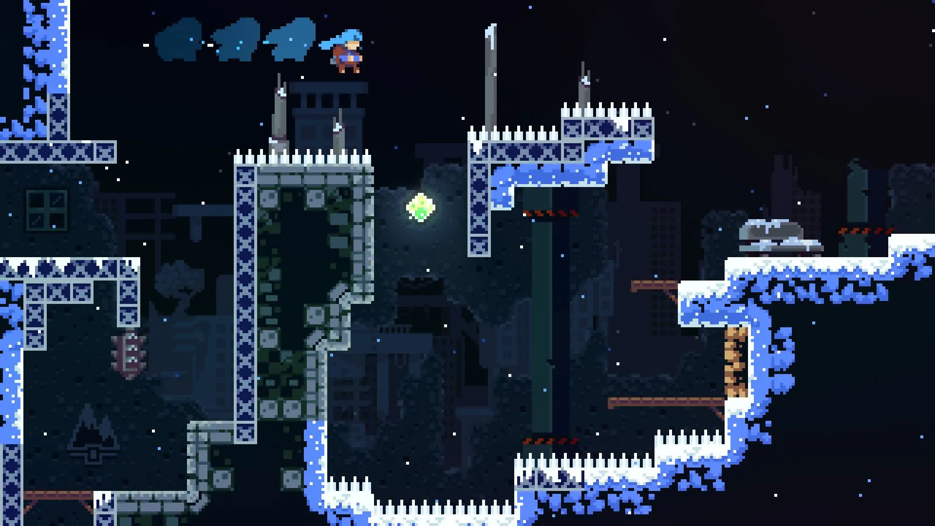 Madeline và gương mặt phản chiếu trong game Celeste