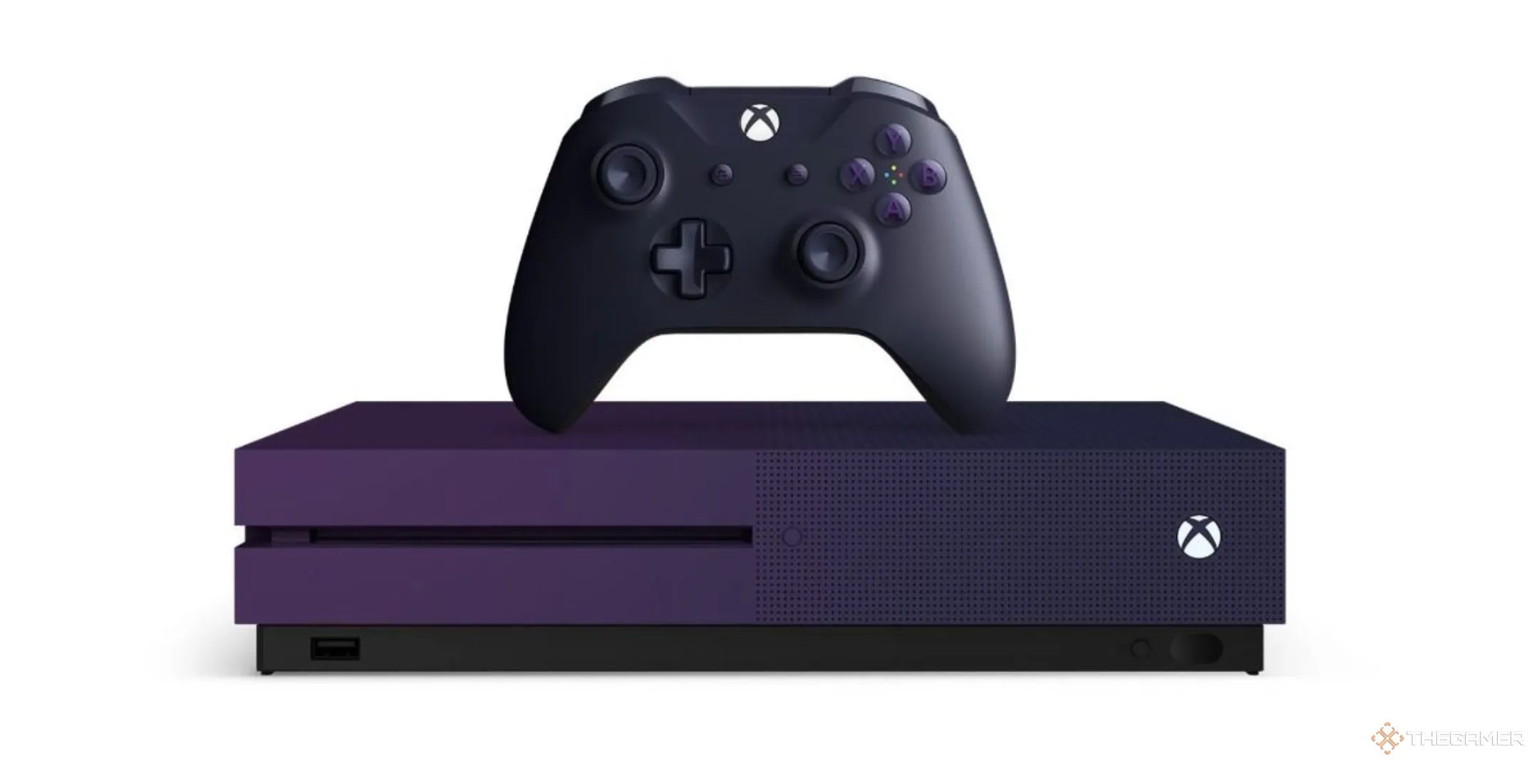 Máy Xbox One X phiên bản đặc biệt Fortnite màu tím gradient cùng tay cầm không dây ton-sur-ton