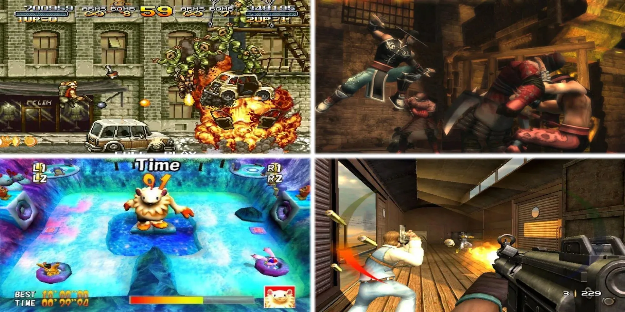 Metal Slug, Mortal Kombat Shaolin Monks, Cookie and Cream, Time Splitters 3 - Ảnh minh họa các game co-op hay trên PS2