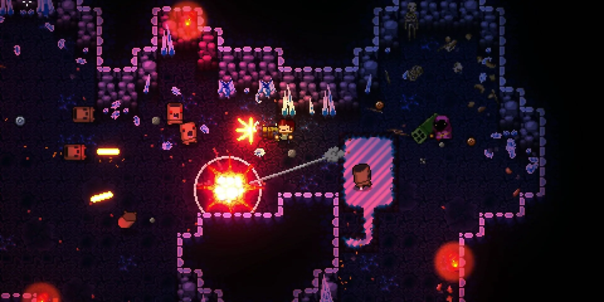 Một trận chiến hỗn loạn đầy đạn trong game Enter the Gungeon