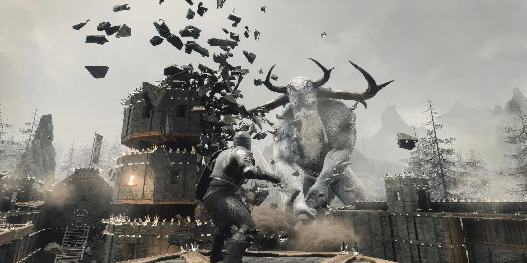 Người chơi Conan Exiles chiến đấu với một avatar thần thánh