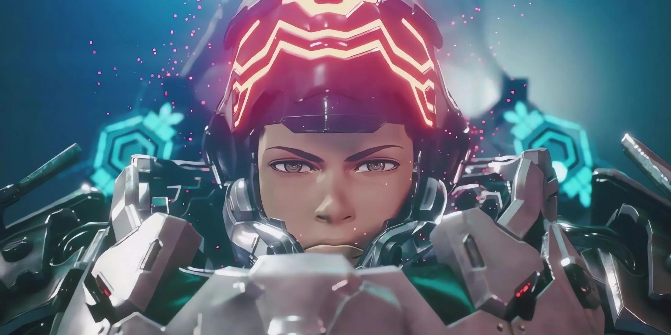 Người lái Arsenal (mech) trong Daemon X Machina Titanic Scion sẵn sàng cho chiến trường rộng lớn.