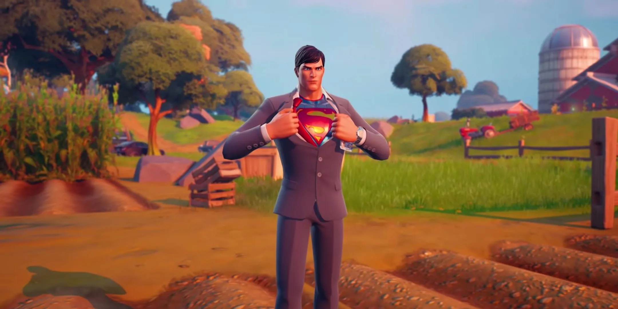 Nhân vật Superman trong game Fortnite, một ví dụ về game miễn phí có giao dịch ingame.