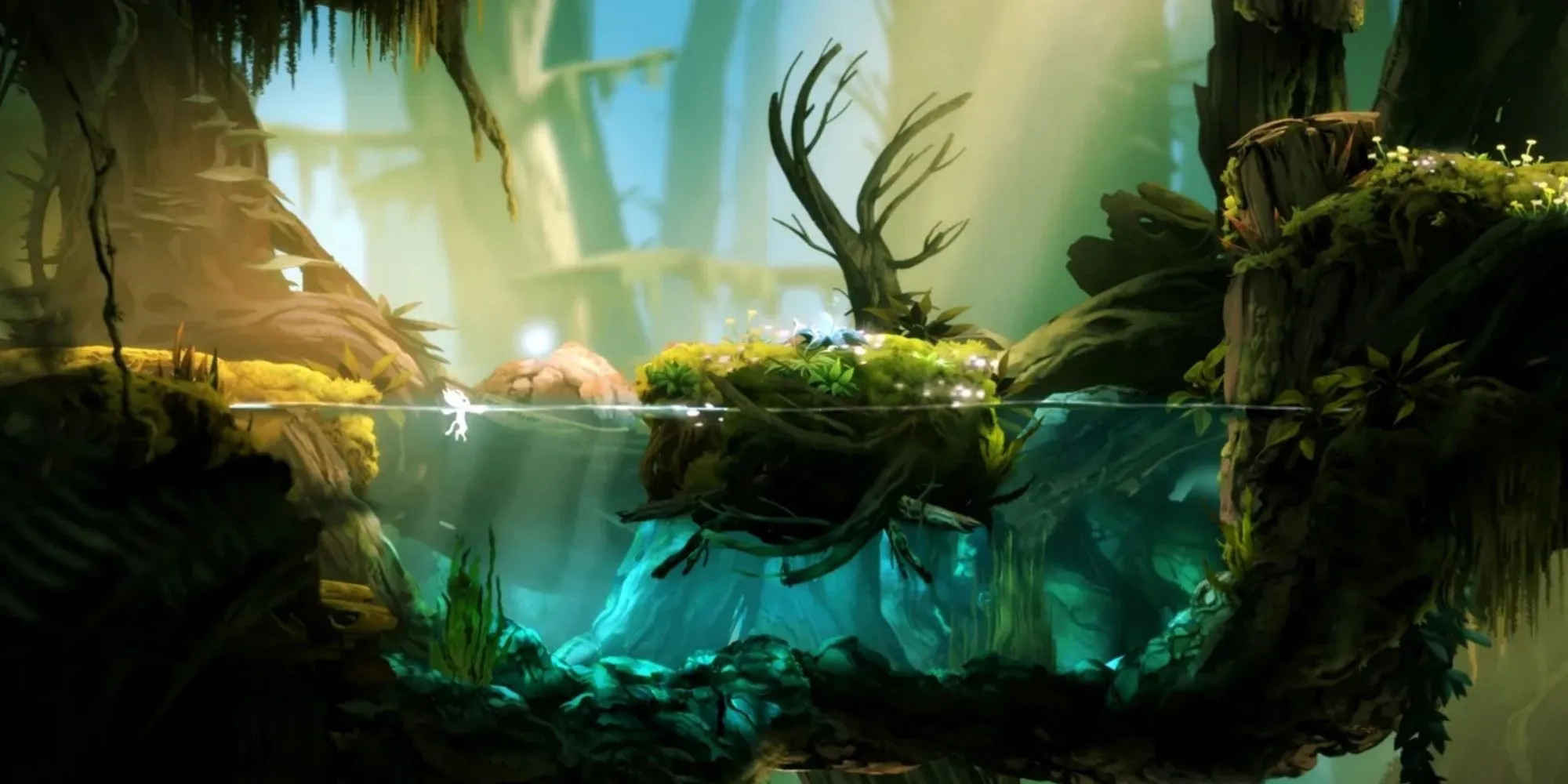 Ori bay lượn trong khung cảnh rừng Nibel tuyệt đẹp của Ori and the Blind Forest