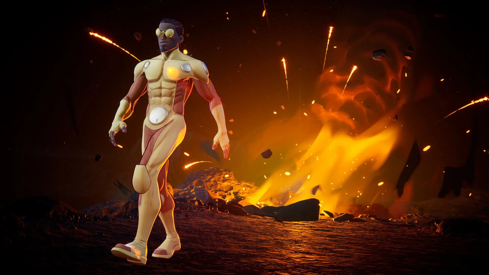 Phân cảnh hành động mãn nhãn trong game đối kháng Invincible VS, thể hiện lối chơi 3v3 tốc độ cao và hiệu ứng kỹ năng ấn tượng.