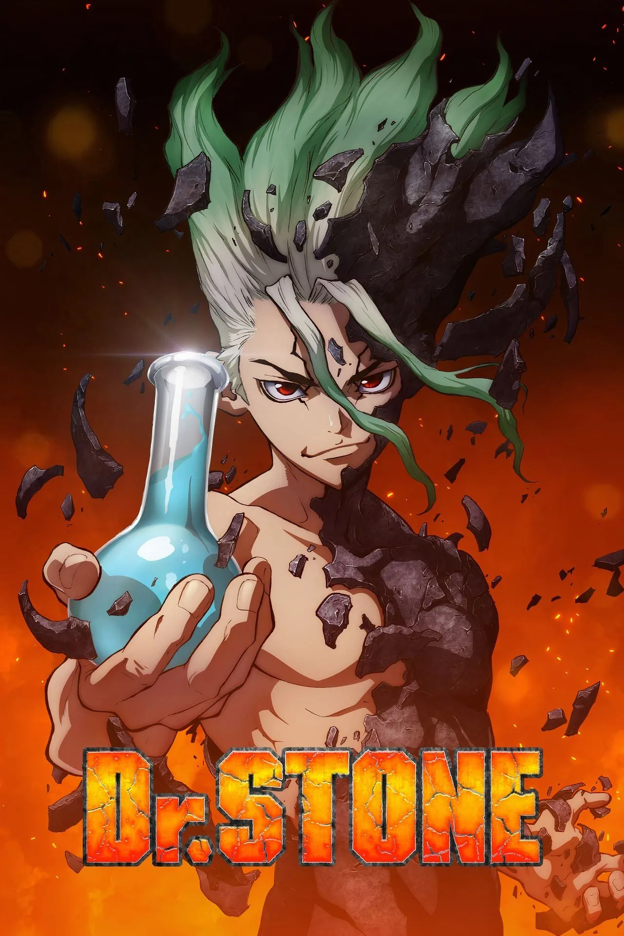 Poster chính thức của Dr. Stone mùa Science Future Part 2, series anime khoa học và phiêu lưu.