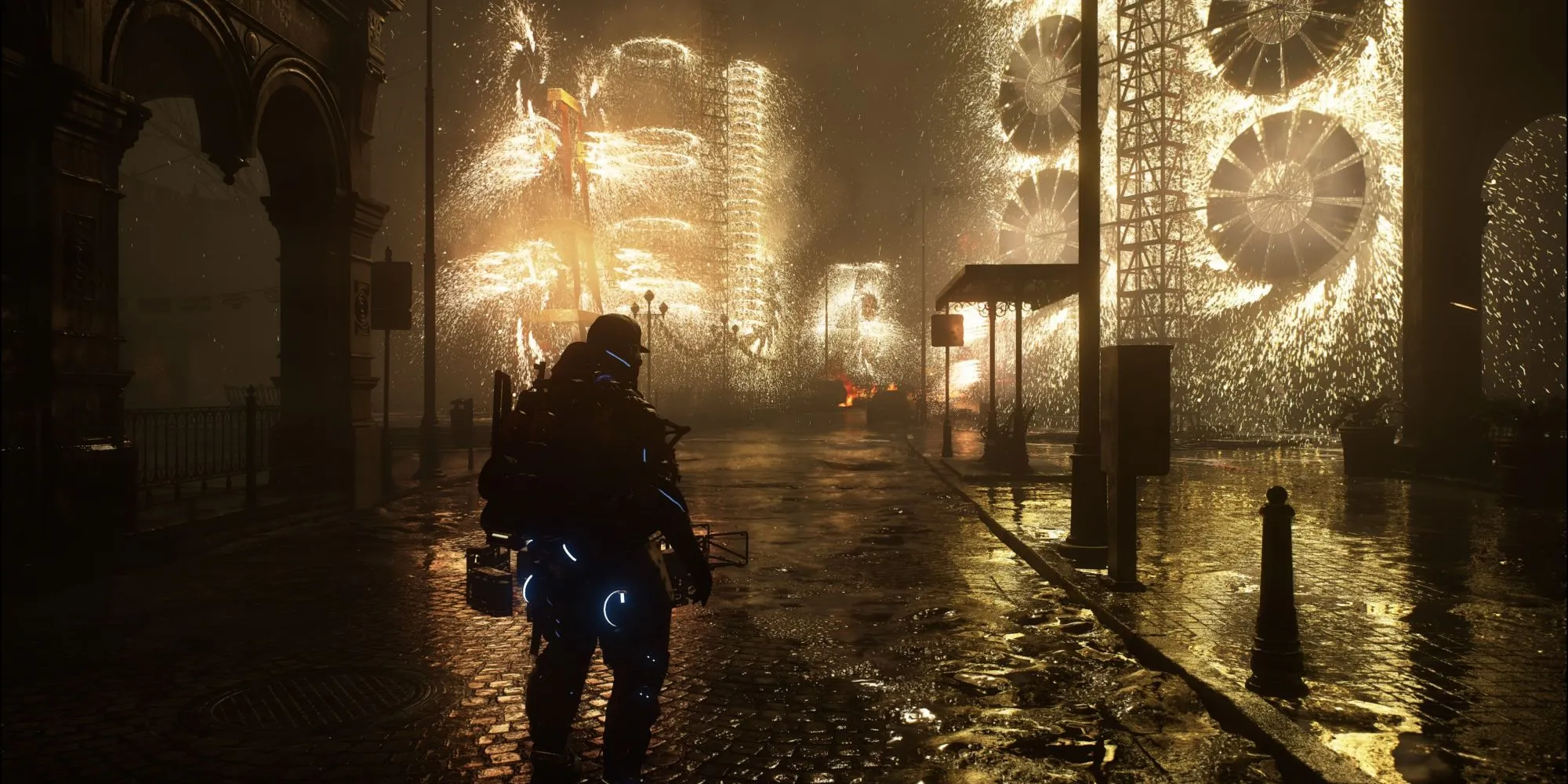 sam bridges và BB đi qua vùng đất ngập nước trong death stranding 2