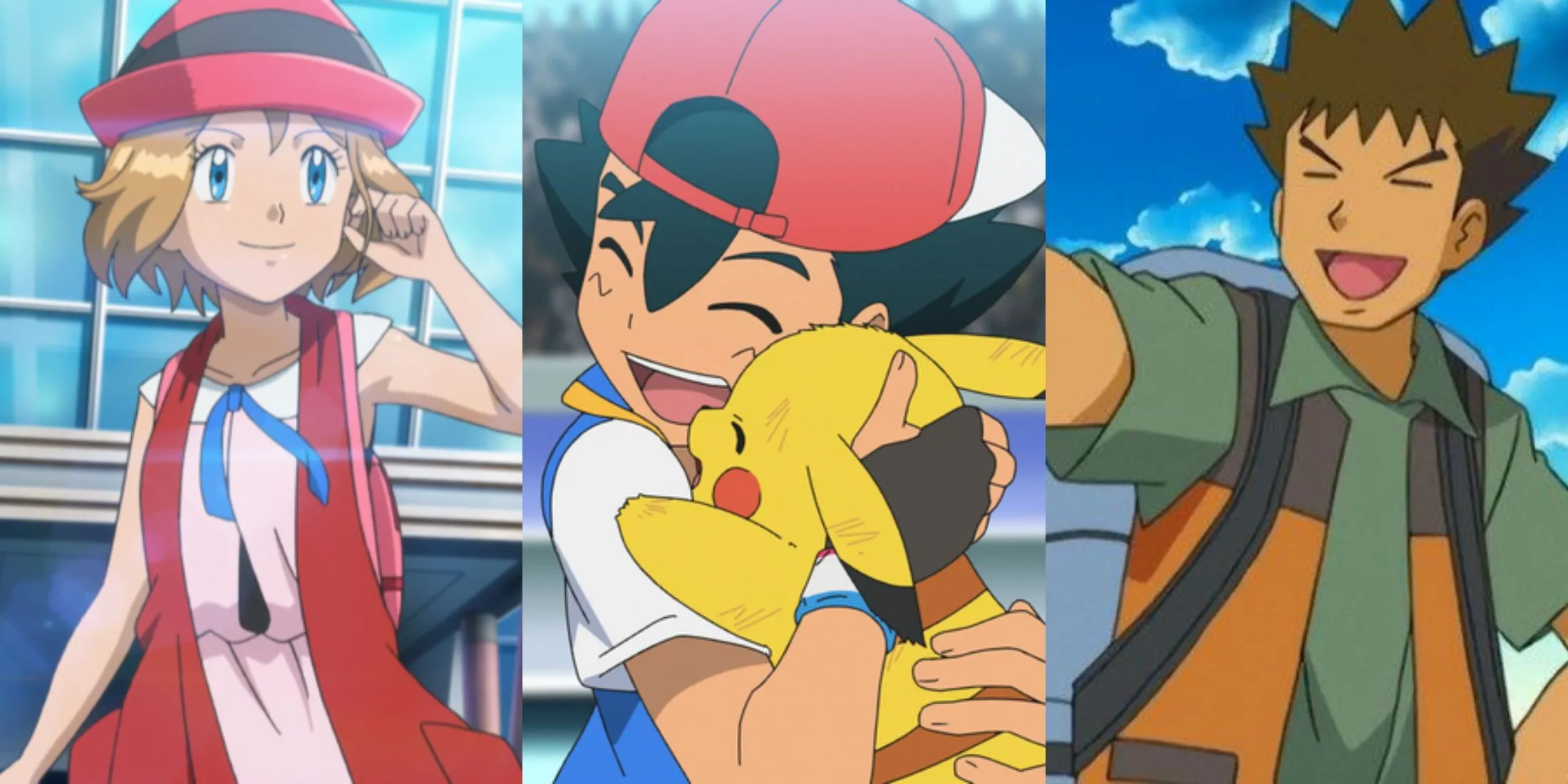 Serena, Ash Ketchum và Brock trong anime Pokemon