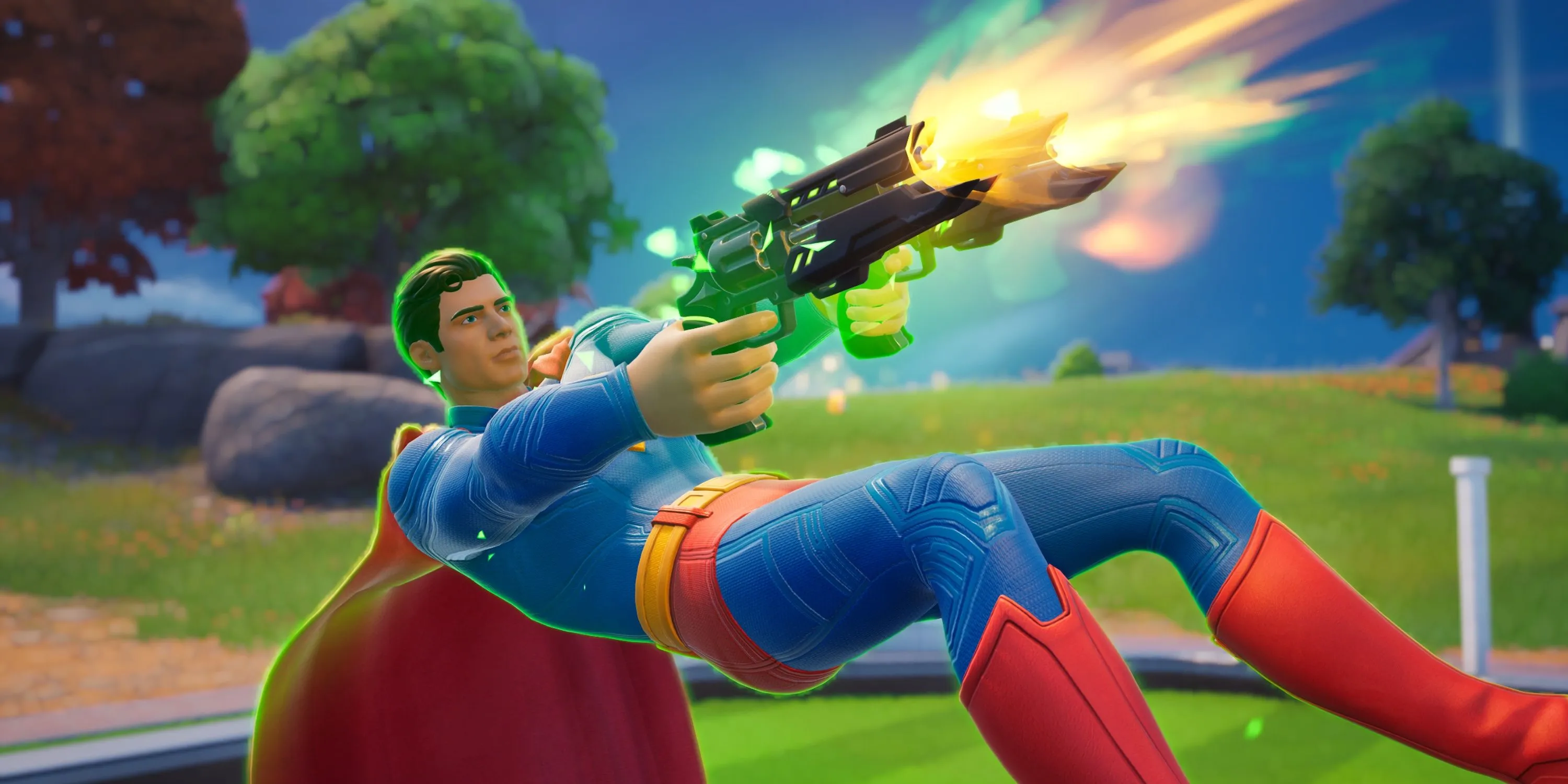 Superman sử dụng súng lục Killswitch Revolver trong Fortnite Chapter 6 Season 3