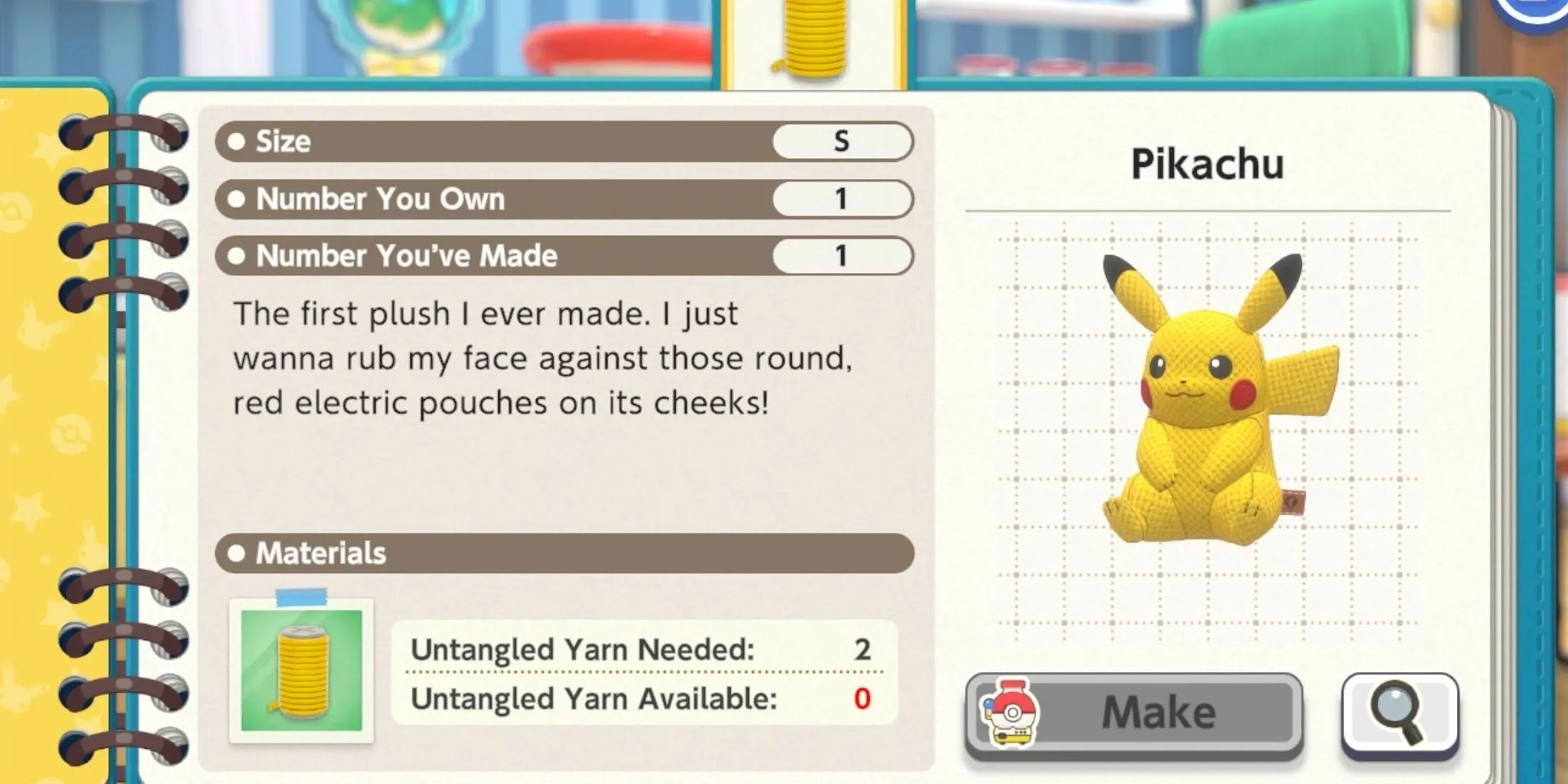 Thành quả: Thú nhồi bông Pikachu đáng yêu được tạo ra trong Pokemon Friends