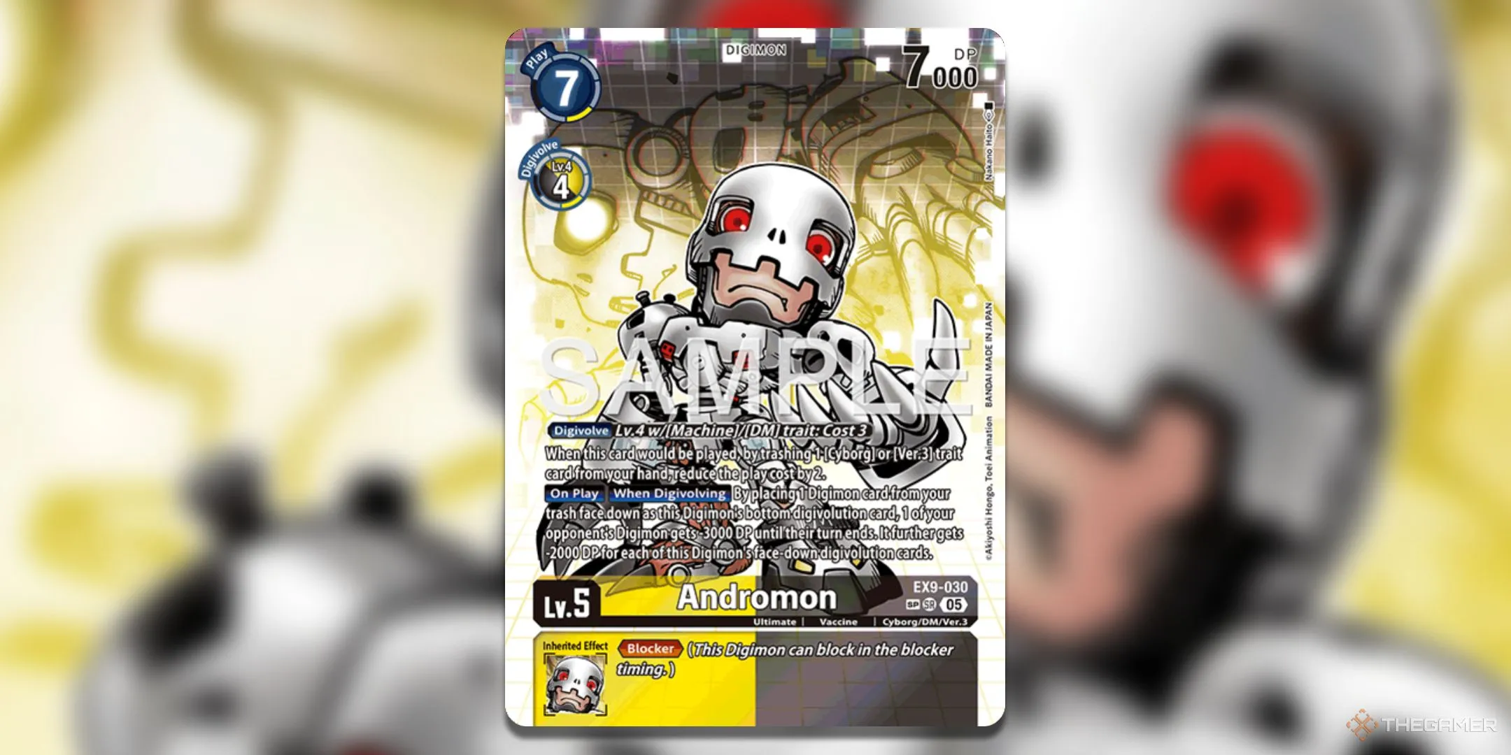 Thẻ bài Andromon phiên bản Special Art (SP) với hình ảnh chibi độc đáo trong bộ Digimon Card Game EX9 Versus Monsters
