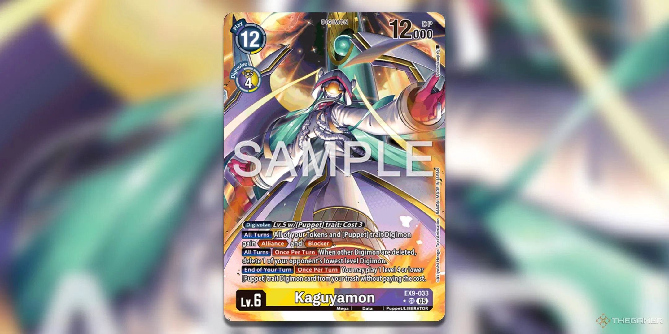 Thẻ bài Kaguyamon phiên bản Alternate Art (AA) từ bộ Digimon Card Game EX9 Versus Monsters