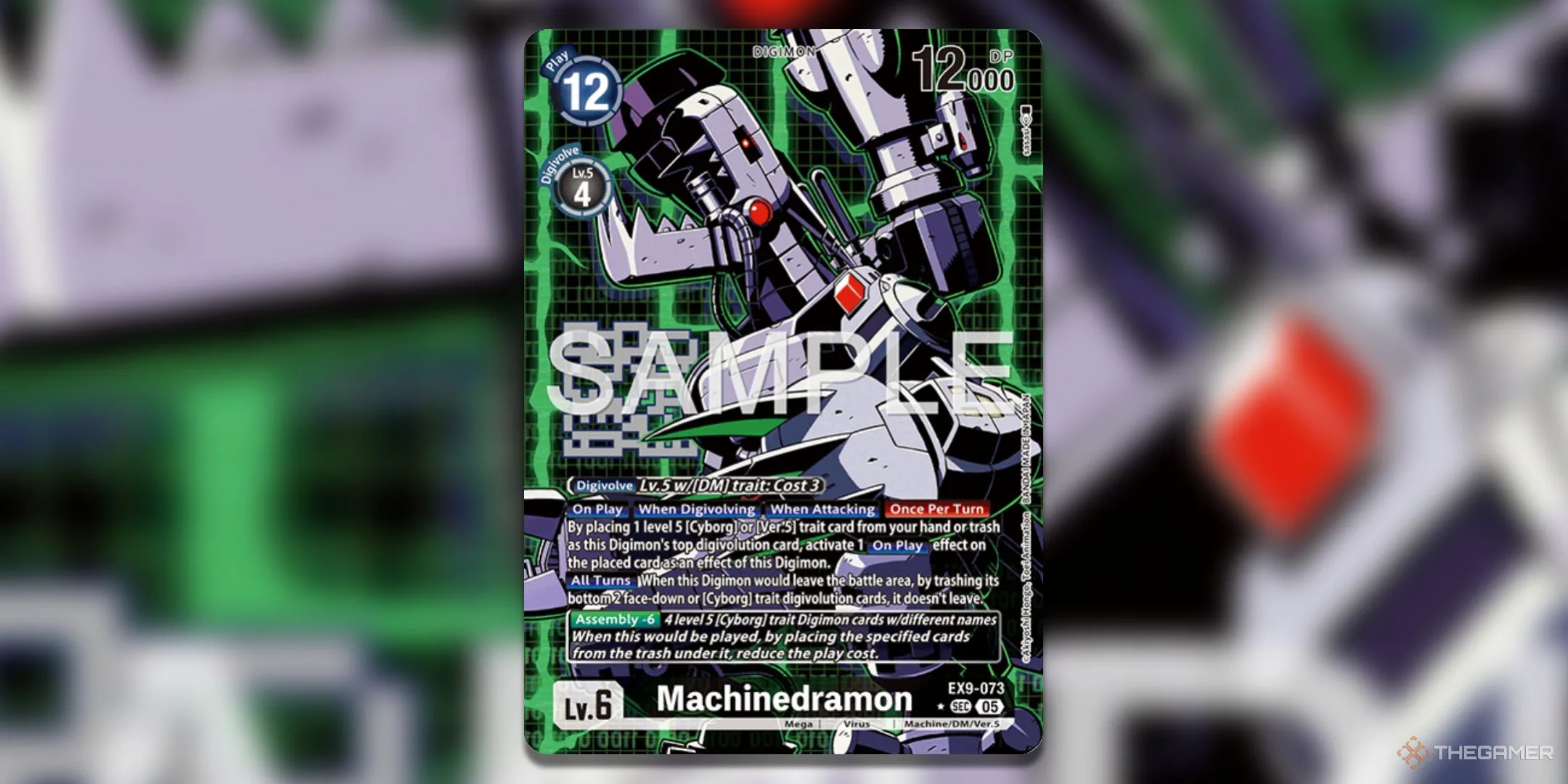Thẻ bài Machinedramon phiên bản Alternate Art (AA) thể hiện nỗi nhớ game Digimon World PS1 trong bộ EX9 Versus Monsters