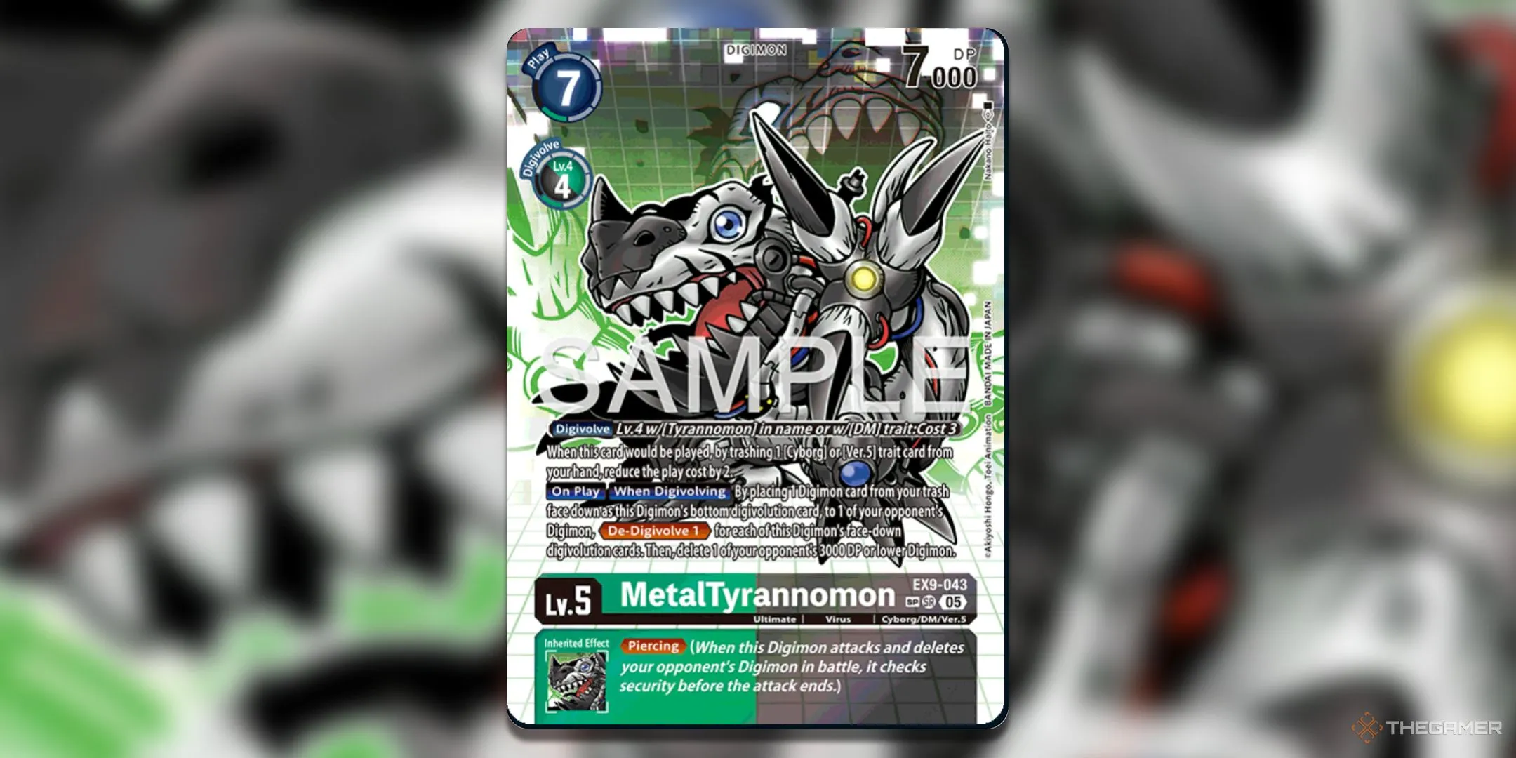 Thẻ bài MetalTyrannomon phiên bản Special Art (SP) trong bộ Digimon Card Game EX9 Versus Monsters