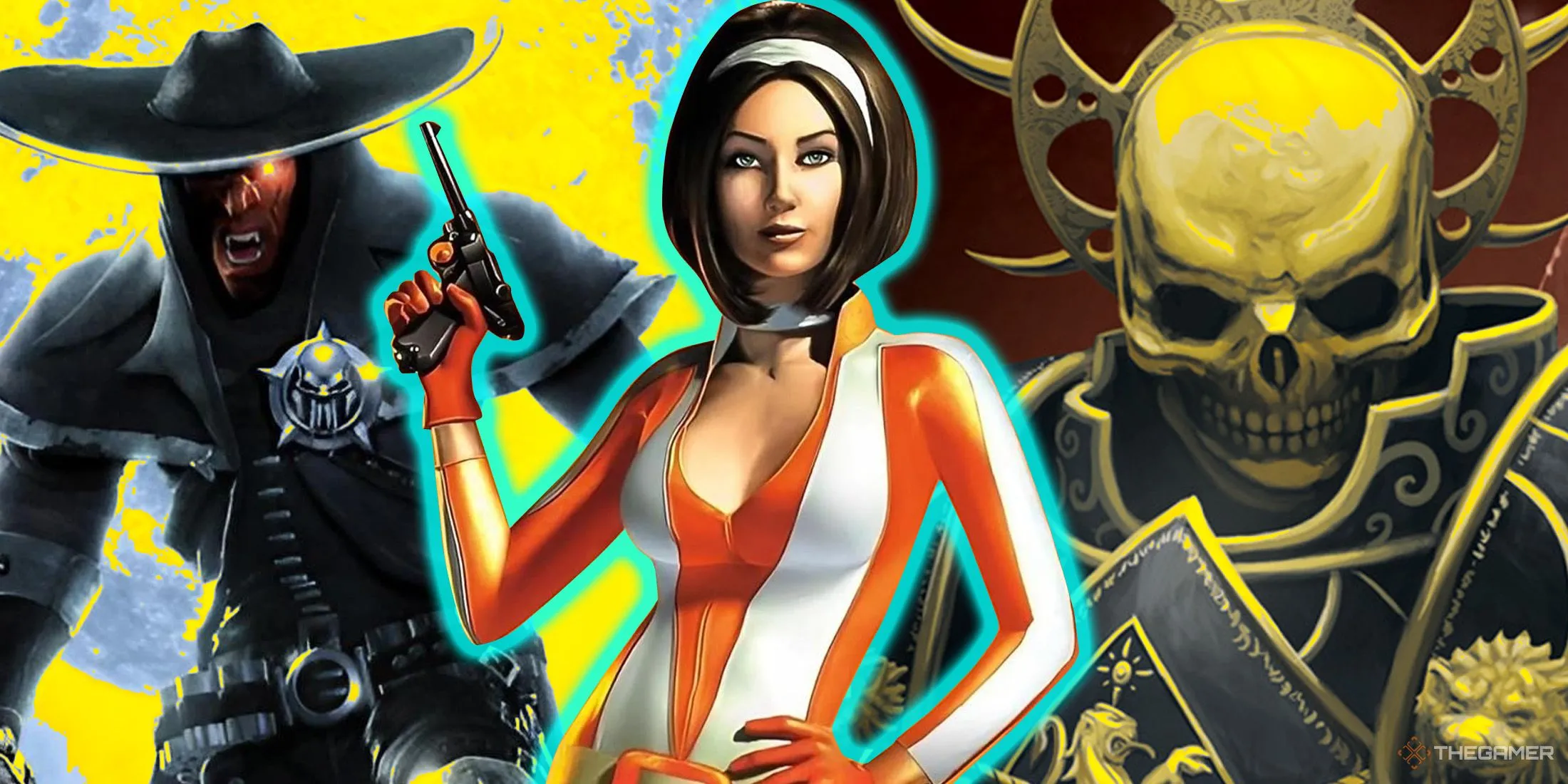Tổng hợp bìa game No One Lives Forever, Darkwatch và E.Y.E. Divine Cybermancy đại diện cho các tựa game bị đánh giá thấp.