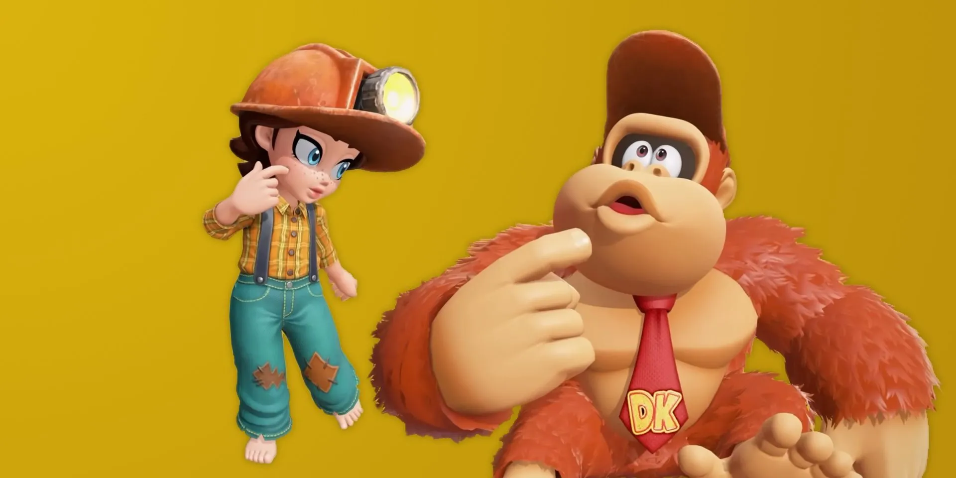 Trang phục khai thác mỏ của DK và Pauline trong Donkey Kong Bananza sau khi hoàn thành cốt truyện
