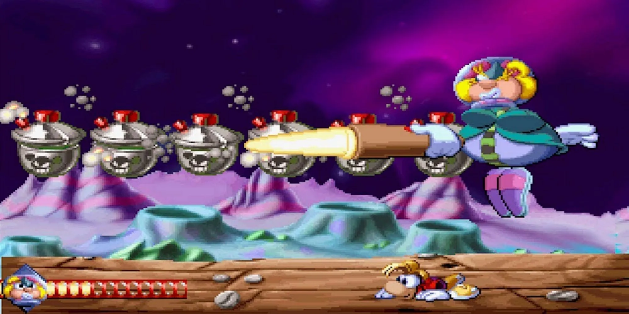 Trùm Space Mama đầy thử thách trong game Rayman PS1