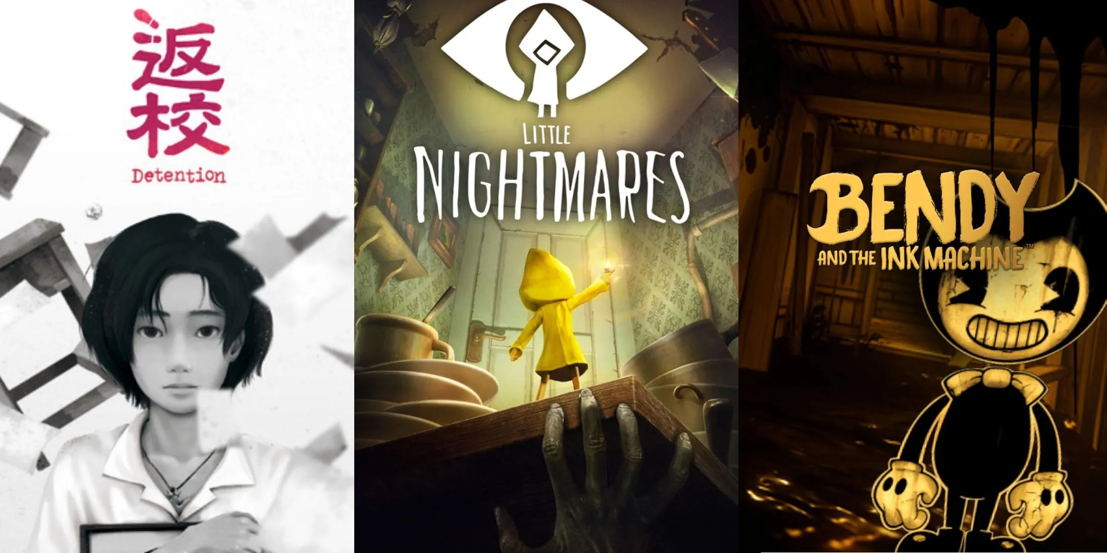 Tuyển tập các tựa game kinh dị nổi bật với đồ họa độc đáo, bao gồm Detention, Little Nightmares và Bendy and the Ink Machine