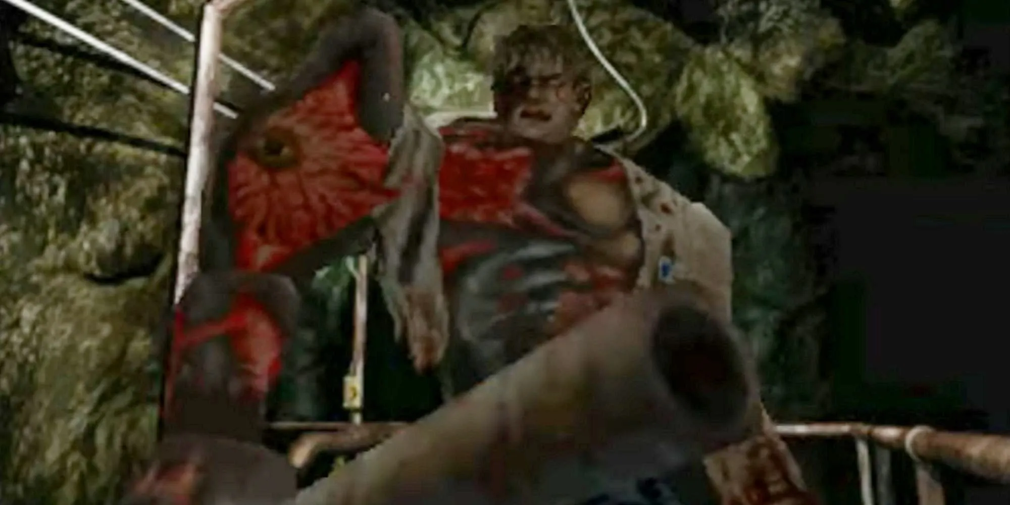 William Birkin trong một hình thái đột biến đáng sợ trong Resident Evil 2 PS1