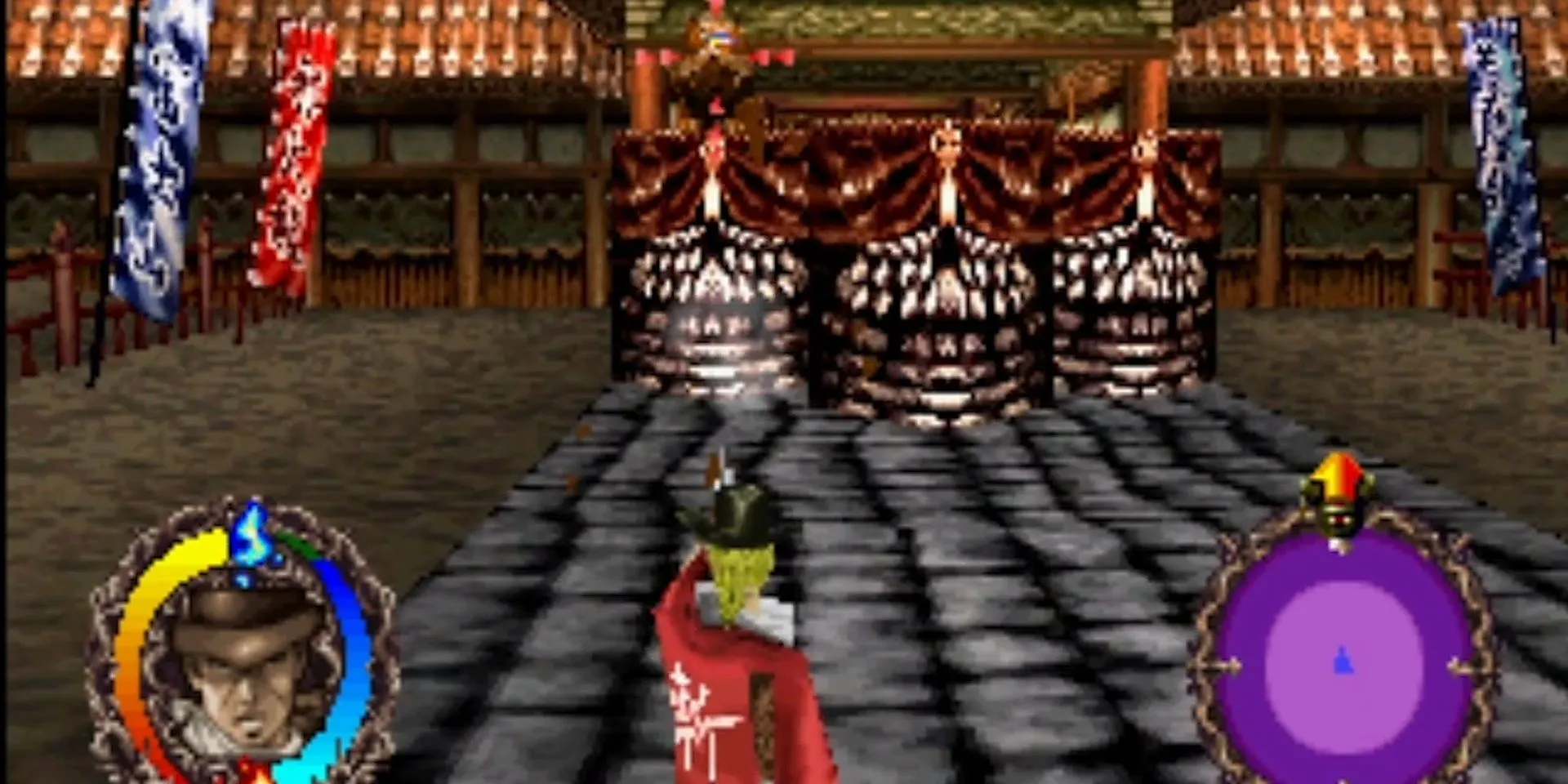 Zan, nhân vật chính của Rising Zan: The Samurai Gunman, thể hiện phong cách chiến đấu độc đáo kết hợp samurai và cao bồi trên PS1.